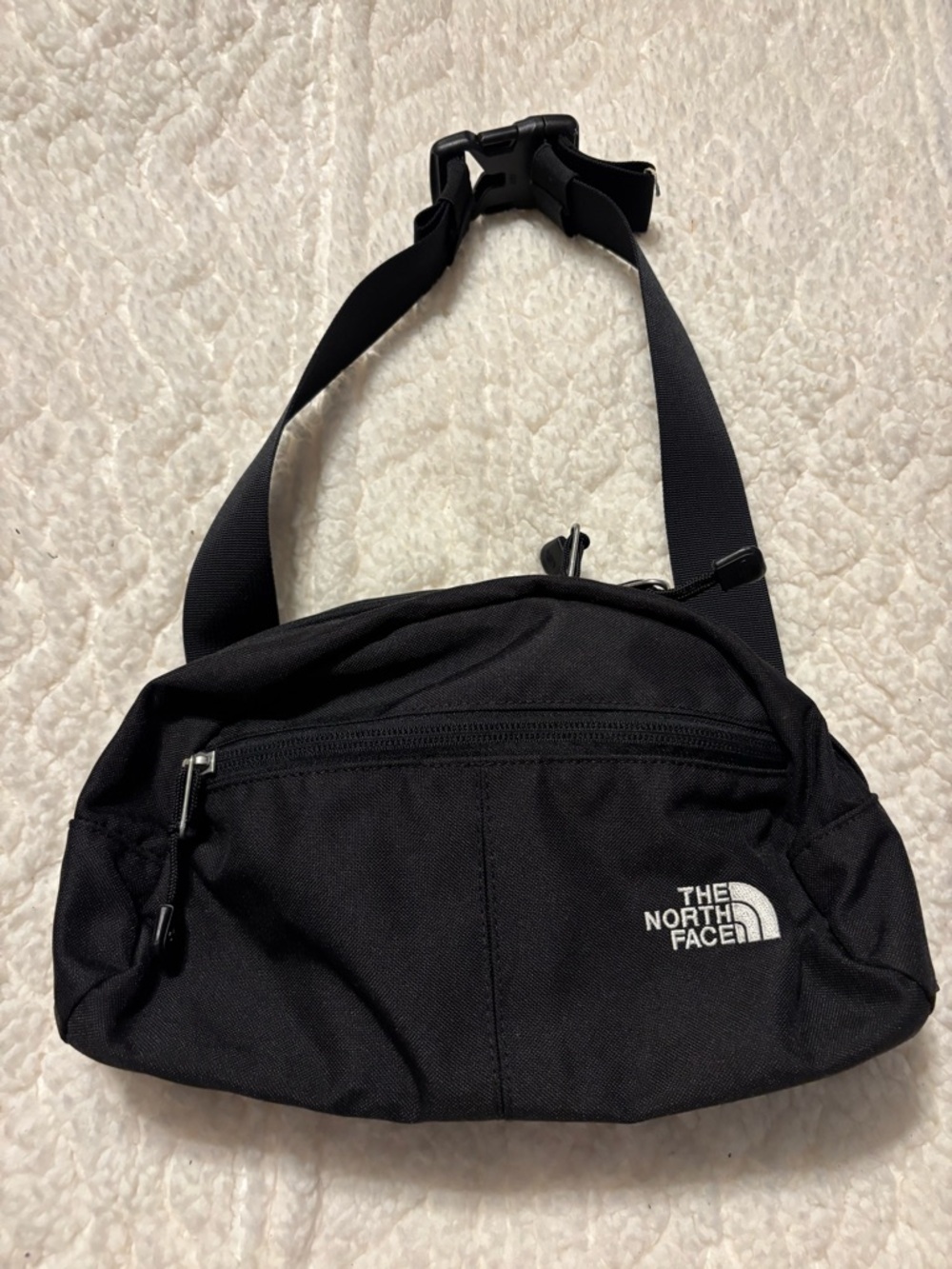 The North Face Black Belt Bag with Front Zip Pocket